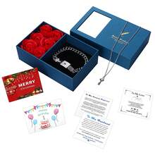 JEWELRYWE JewelryWe Pärchen Schloss Schlüssel Schmuckset: Paare Armband Halskette Set Damen Kette mit Geschenkbox Herz Anhänger Cuban Lock Armkette Edelstahl Geschenke für Partner Weihnachten Valentinstag