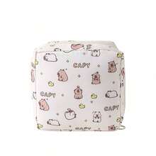 5pcs Large Capacity Sanitary Napkin Storage Bag, Cartoon Pattern Sanitary Napkin Storage Bag, Portable Menstrual Tool Kit, Multi-Purpose Waterproof Storage Bag, Nursing Pad Storage Bag, Tampon Bag, Feminine Product Bag, Vacation Storage Bag, Suitable For Sanitary Napkins, Lipstick And Coin Storage, Travel Essentials, Storage Essentials, School Season Essentials, Mom Gifts, Birthday Gifts, Holiday Gifts, Bohemian Style