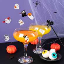 500 PCS Cute Halloween Ghost Stickers - 10 Designs Bulk Round Adhesive Stickers For Party Favor Decor