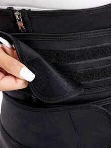 1 件女士腰部训练器、腰部塑形器、桑拿发汗带、运动健身腰部支撑带、腰部束腰带、腰部瘦身带运动腰带适合锻炼、家庭运动和散步 - 黑色 - 查看 3