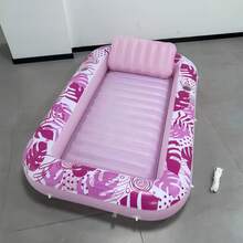 SLOOSH 70" X 46" Inflatable Sun Lounger Pool Float, 4-In-1 Sunbathing Bathtub Raft With Pillow, Inflatable Adult Pool Float, Sunbed Lounge Chair, Kids Ball Pit Party Gift, L-Blue, Pink - Multicolor - View 14