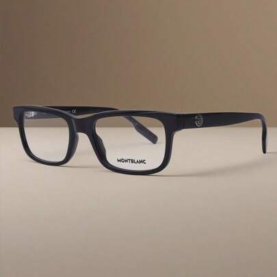 Montblanc 1 Pair Of Fashionable Glasses For Women, With A Unique Black Square Optical Frame (Unisex), Suitable For Couples, Traveling, Autumn Wear, Campus Style, Self-Driving, Taking Photos, And Parties. A Great Gift