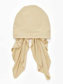 1pc New Solid Color Wide Brim Headscarf Hat, Curved Brim Headwrap Hat For Muslim Women