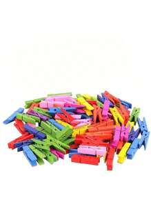 Marco de fotos colgante con pinza, cuerda de cuentas de madera para colgar y mostrar fotos (con 30 pinzas) Guirnalda de cuentas de madera de colores bohemios, pinzas de madera para almacenar y decorar fotos, decoración rústica y de granja para el hogar - Multicolor - Ver 8