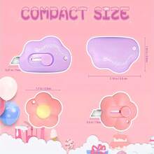 6pcs Mini Flower Cloud Shaped Portable Pocket Retractable Utility Knife Box Cutter With Keychain Hole - 6pcs-Cloud - 查看 6