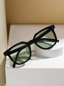 1 件/2 件/3 件/8 件女士时尚方形框架黑色铆钉太阳镜，百搭女士大框太阳镜，适合圣诞节、旅行、户外、骑行、舞台表演、派对