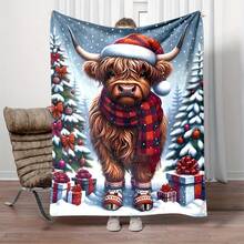 Cozy Highland Cow Throw Blanket - Soft Flannel, Reversible, Bed, Sofa, Camping & Travel - Washable - Multiple Sizes Available280gsm Room Decor Home Essentials Decor Bedroom