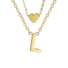 Kit 2 Exquisite And Elegant Necklaces For Women With Letter Pendant And Heart Pendant, 18k Gold Plated Or 925 Silver Plated - 金色 - 查看 9