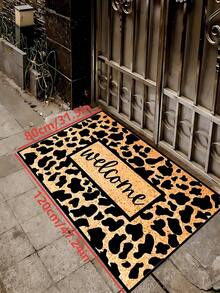 1 Stück Premium Flanell - Brauner Leder - Gemusterter Willkommensvorleger, Kleiner Teppich, 830g/㎡, hautfreundlich, pillingfrei, pflegeleicht, maschinenwaschbar, geruchlos, geeignet für Heimdekoration, Zimmer Dekoration, Kleiner Teppich, Wohnzimmer Teppich, Teppich, Schlafzimmer Teppich, Badezimmer Teppich, Küchen Teppich, Bereich Teppich, Eingangsbereich/Veranda, ideal für Innen-/Außenbereich Fußmatte, Hotel Dekoration