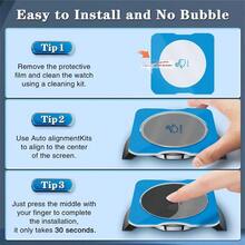 2 件钢化玻璃屏幕保护膜兼容三星 Galaxy Watch8、Watch7、Watch6、Watch5、Watch4、Watch Ultra 8、7、6、FE、Classic 5、Pro 4、40mm、43mm、44mm、46mm、47mm 带对齐工具简易安装套件屏幕保护必需品，适用于日常防护、办公室、家庭手表屏幕保护膜手表盖手表配件防水防震防摔防刮 - 無色 - 查看 4