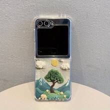 5120 Small Tree Flower Metal Side Clip Transparent Pattern Suitable For NUBIA Flip, Libero Flip 5G Phone Case Foldable Two-In-One Metal Side Clip Fashion Simple TPU Nubia Flip Cover Protective Case Unisex Durable Scratch-Resistant Anti-Drop - 無色 - 查看 3