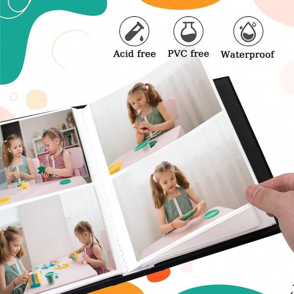 Small Photo Album 4x6 – Clear Pages, Linen Cover With Front Window, Each Album Holds 52 Photos, Small Brag Book For 4x6 Pictures, Lilac Purple Fabric