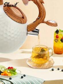 shoxil 1 件茶壶，不锈钢鸣笛水壶，3L 茶壶水壶兼容电陶瓷炉和燃气灶，优质用于烧水、咖啡和茶