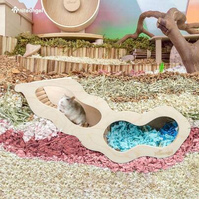 Niteangel Hamster House/Climbing Ladder Hamsters Gerbils Mice Or Similar-Sized Pets (Secret Peep Tunnel Hamster Hut)