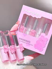 Cappuvini Moisturizing & Hydrating Mirror Gloss Plump Lip Tint, Natural Color, Bear-Shaped Solid Lip Balm, Long-Lasting & Transfer-Resistant, Versatile Lipstick - Nhiều màu - Xem 7