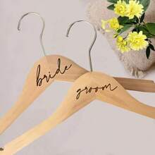 1 件新娘印花珍珠衣架，木制婚礼装饰，新娘派对配件，婚房装饰，新娘和伴娘礼物，人造木材，无需电源