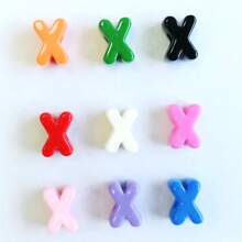 10 件时尚新款亚克力 3D 彩色混合 A-Z 英文字母珠子,适用于 DIY 手机链、钥匙扣、包包吊坠、手工珠宝配饰、节日礼物 - 時尚新款壓克力3D炫彩混合A---Z英文字母珠 - 查看 23