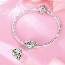 Silver Plated Charms Golden My Angel Love Multicolored Zirconia Mom Silver Football You Will Always Be A Pact Of Me Angel Wings Silver Zirconia Bow Angel Wings Angel Series Charm Fit Original Bracelet Charm Beads Necklace Diy Female Jewelry