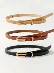 简约女士腰带，百搭小皮带，适合学生和日常通勤 - 多色 - 查看 2