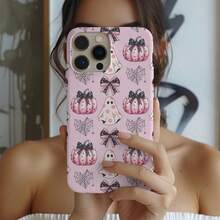 Spooky Coquette  Case, Halloween Phone Case, Ghost Phone Case, Halloween Lover Gift, Coquette Case For IPhone, Bow Phone Case - 粉色 - 查看 2