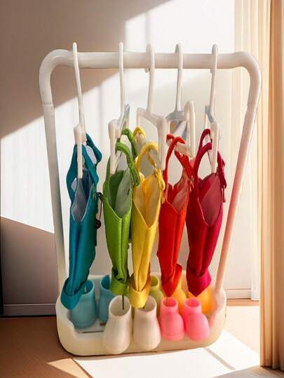 [Clothes Only] 1st & 2nd Generation Keychain For Labubu Clothes Hanger, 1pc Doll Clothes And 6pcs Doll Clothes Hangers And 1pc Display Stand, For Labubu Doll 15/17cm Accessories