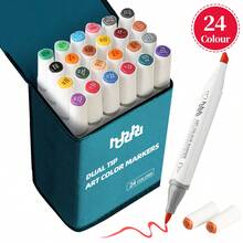 6/24/48/60/88/100/168 Colors Alcohol Based Markers, Fine & Broad Dual Tip Permanent Artist Art Markers Sketch Markers For Adult Coloring Book, Illustration Highlighting And Underlining - Multicolor - View 7