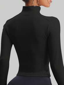 Aaseow Women's Bbl Jacket Fashion Seamless Outdoor Running Workout ,Wear Zipper Stretch Minimalist Fashion Sexy Fitted Long-Sleeve Yoga Jacketfall Clothes For Women