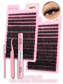 560PCS 60D/80D Curl Natural Lash Clusters – 0.31inch–0.63inch Wispy Individual Eyelash Extensions, Faux Mink Fluffy Cluster Lashes, Soft & Lightweight Reusable False Eyelashes, DIY Lash Kit For Everyday Wear, Party, Wedding, Christmas, Valentine's, Halloween, Thanksgiving & Birthday Gifts, Beginner-Friendly & Quick 3s Application - Hồng - Xem 16