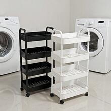 5 层/4 层/3 层 2 层轻质 PP 材质储物车,带 360° 旋转轮和滑动搁板 - 白色/黑色重型滚动储物架,适用于浴室、卧室、厨房、梳妆台 - 多功能搁架单元,易于使用(部分配件颜色随机) - 彩色 - 查看 4