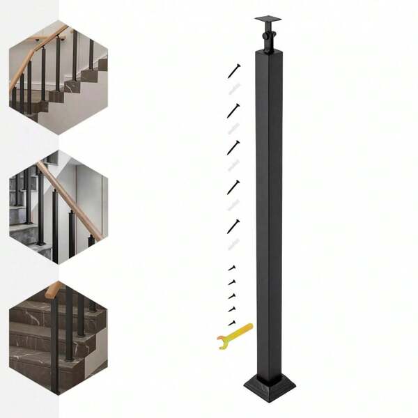 WANLECY Satin Black Iron Balusters Iron Spndles Metal Stair Railing Spindles 90cm Fence