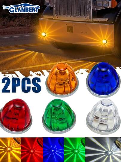 GLANBERT 2/1 pieza Luz de remolque con forma de sandía, Lámpara LED de sandía, Luz indicadora lateral, Apta para camiones y remolques, Universal, Apta para vehículos de 12-24V