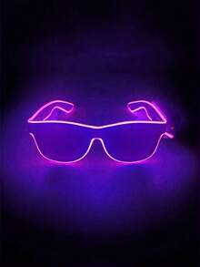 1pc/2pcs/4pcs Battery Included Wireless Luminous Glasses, Gifts For Nightclub, Bar, Party, Rave, Techno Style LED Glowing Glasses, Neon Glow Glasses, Festival Glasses - Pink - View 11