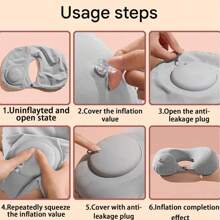 1/2/3个装充气颈枕,飞机旅行必备,符合人体工学的U型充气枕,贴合颈部曲线,便携轻巧,提供舒适支撑,缓解颈部压力,旅行必备 - 彩色 - 查看 7