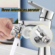 1pc Faucet 1-To-2 G1/2 Adapter, Sink/Washing Machine Water Inlet Hose Splitter, Universal Shower Head Diverter - Silver - View 2