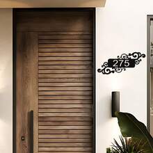 1pc Customized Metal Door Plate: Personalized Door Number Sign, Modern Door Number Design, Wall Decor, Vertical Design, Wall-Mounted Installation.