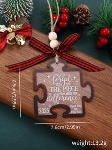 Puzzle Piece Ornament, Never Forget You Are The Piece That Made The Difference, Christmas Acrylic Ornament For Best Friend, Christmas Tree Hanging Ornament, Home Holiday Decorations, Christmas Gifts For Friends Family With Bow Lanyard Home Decor Christmas Decorations Room Decor