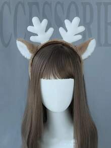 1pc Lovely Deer Antler Headband, Christmas Headpiece With Cute Deer Ears, Decorative Headband. Please Note That Due To Photography, The Actual Color May Have Slight Variations From The Image. - Multicolor - View 10