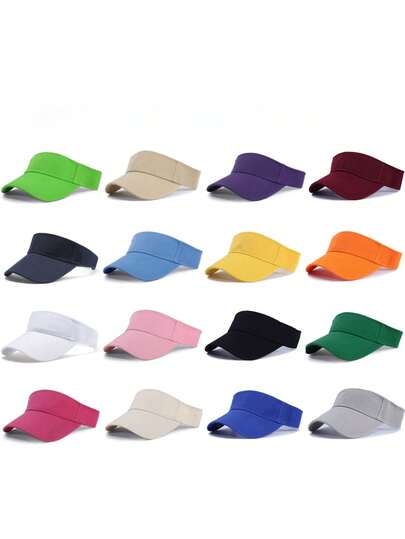 1 件男女通用清新纯色空白顶棒球帽，适合户外运动、休闲和日常穿着