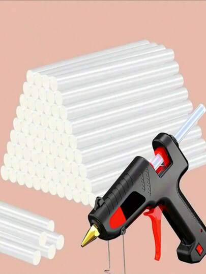 5支/10支/20支/30支装 10厘米透明热熔胶棒，高粘度DIY热熔胶枪棒，光滑透明胶粘剂，无异味，粘性强，适用于大多数热熔胶枪，可用于手工制作、一般家居维修、节日手工制品等。热熔胶棒粘合力强，可用于粘合木材、金属、玻璃、花卉、泡沫、织物、皮革、陶瓷等材料。