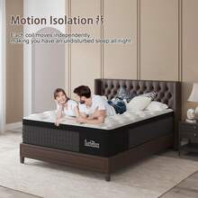 Duchessz 10"12" 14" Gel Memory Foam Pocket Spring Mattress Twin Full Queen King In A Box Medium Firm - 14 inch-Trắng - Xem 9