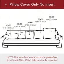 Embroidery Cushion Cover Without Filler, Orange Throw Pillow Case, For Sofa, Living Room - Orange - View 9