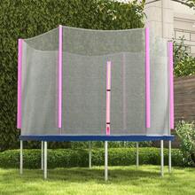 SPORTNOW 10ft Trampoline Net Replacement With 6 Plastic Pole Covers, Weather-Resistant Trampoline Netting Replacement With Zipped Entrance, Poles Not Included, Pink - Pink - View 6