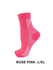 1 Pair Nylon Compression Ankle Sleeve, Unisex, Knitted Fabric Arch Support Socks, Lightweight & Solid Color, Hand Wash Only - Multicolor - View 13