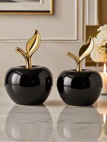 Keramische einfache apfelförmige Tischdekorationen in Weiß, kreativ im Boho-Stil, geeignet als Geschenk für Freunde/Büro-Tischdekor Zuhause, Geburtstagsgeschenke.