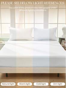 1 bộ ga trải giường cotton 100%, màu trơn, chất liệu dệt may gia đình thoải mái, mềm mại và thân thiện với da, thoáng khí, chống xù lông, phù hợp cho mọi mùa, vừa với giường đơn, đôi, cỡ Queen, cỡ King, có tác dụng bảo vệ nệm, có thể giặt máy, tái sử dụng, thích hợp trang trí phòng ngủ. - Nhiều màu - Xem 8