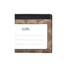 Coach COACH 10, Marchio logo, Porta carte con più scomparti, Porta carte di stile classico con fantasia bicolore, Colore sabbia giallo con taupe/fantasia classica