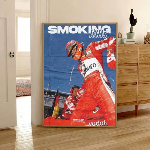 1 peça de pôster de arte de parede em tela de piloto de corrida de F1 vintage, impressão de cena icônica de automobilismo com tinta à prova d'água, arte de carro de corrida clássico sem moldura de 19,7 x 27,6 pol. para decoração de sala de estar, decoração de parede de quarto, decoração de escritório, pôsteres de decoração para casa, presente exclusivo para fãs de F1 e entusiastas de automobilismo