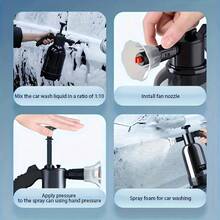 High-Pressure Foam Sprayer Gun – Handheld Car Wash & Garden Watering Tool With Detergent Tank | Adjustable Nozzle (Jet/Foam/Mist) For Vehicles, Patios & Plants (2L Capacity) - Black - View 5