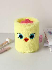 1个卡通猫毛绒笔筒学生高颜值桌面文具女生宿舍装饰收纳筒摆件 - 彩色 - 查看 14