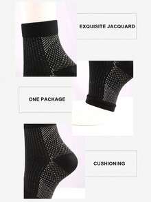 1 Pair Nylon Compression Ankle Sleeve, Unisex, Knitted Fabric Arch Support Socks, Lightweight & Solid Color, Hand Wash Only - Multicolor - View 6